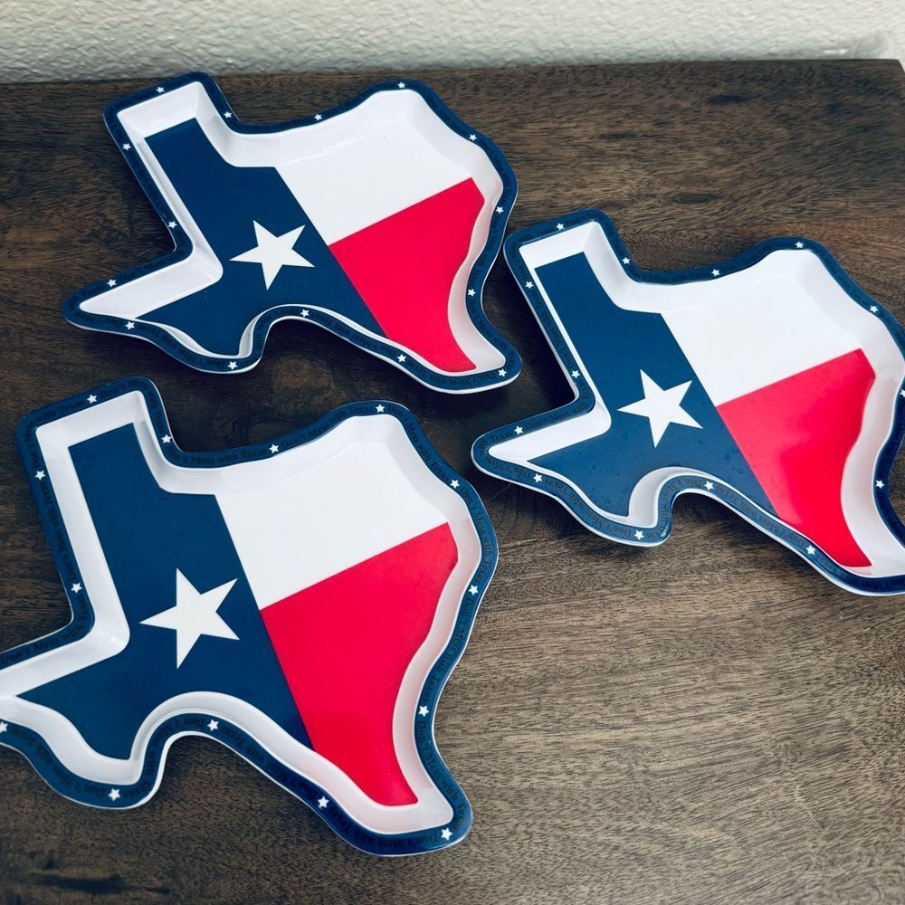 Texas Lone Star State Flag Melamine Plates Set